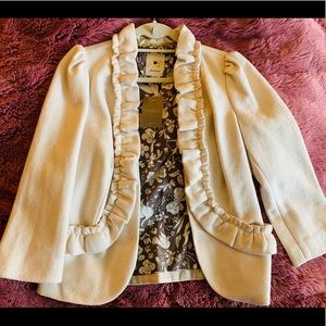 NWT Anthropologie cream blazer size 10